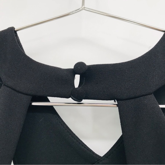 Aidan Mattox Scuba Crepe Cutout Open Back Gown in Black Size 6 - Picture 12 of 14